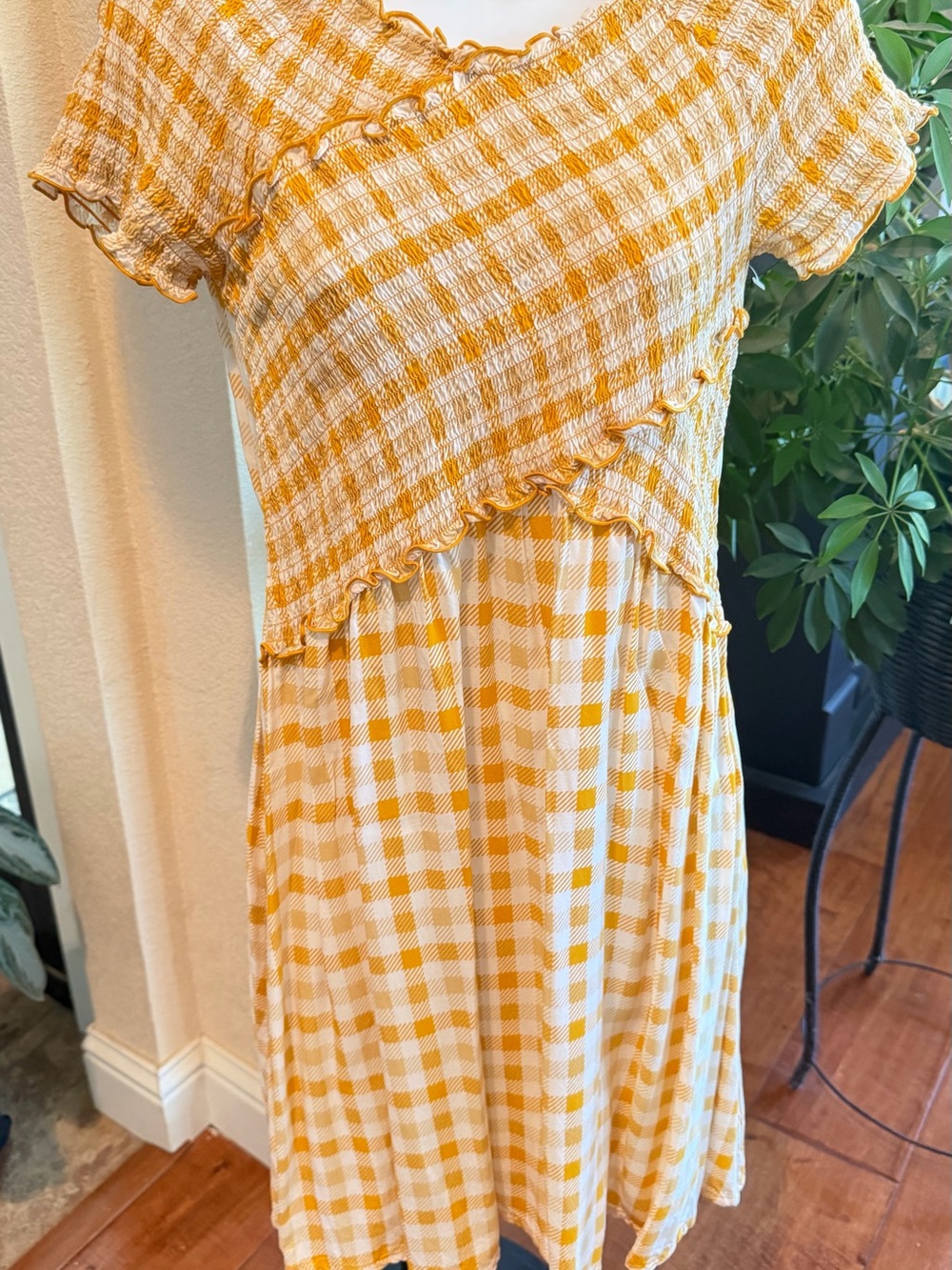 Yellow/White Gingham Dress